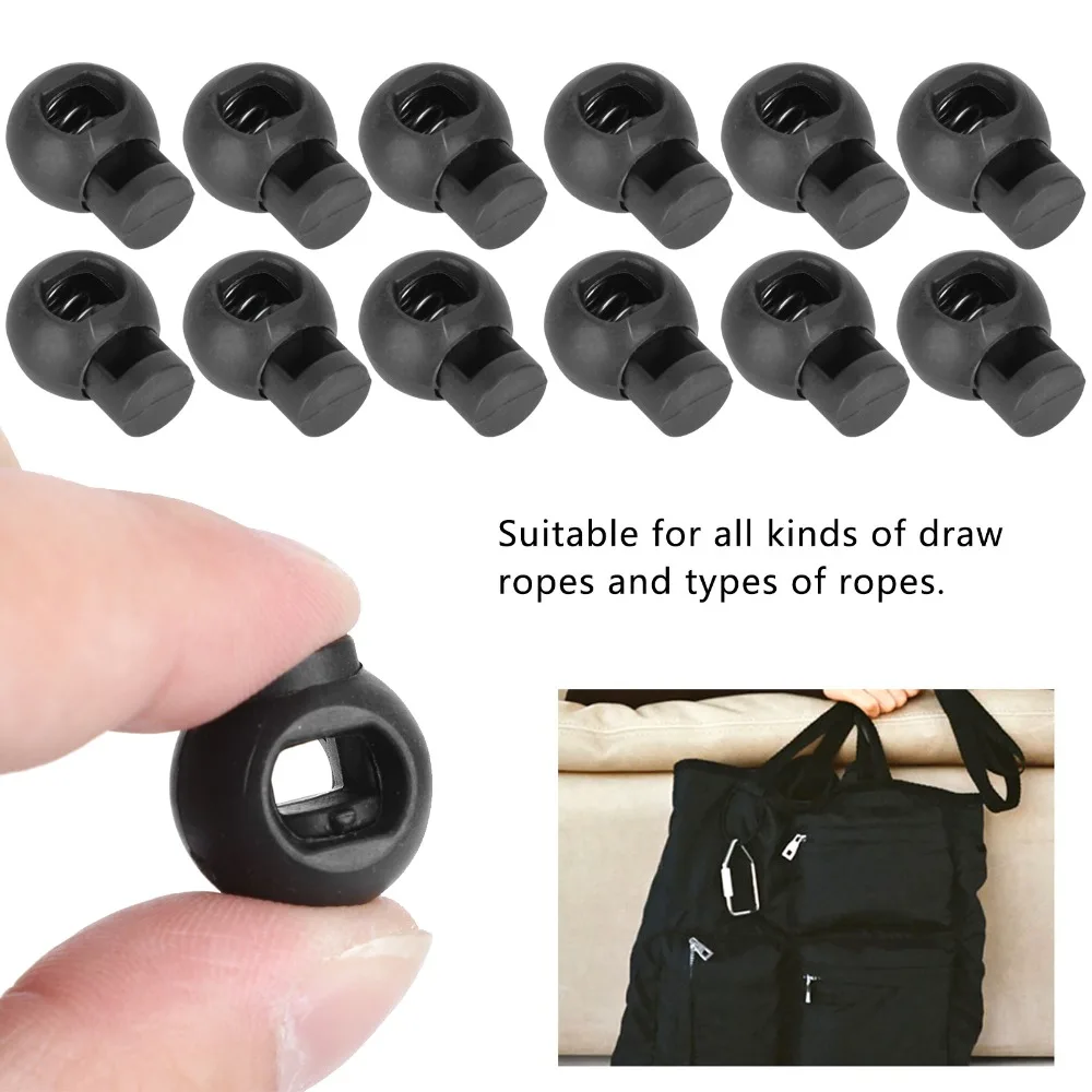 300pcs Accessories Single Hole Cord Locks Ball Shape Spring Loaded Spring Clip Toggle Stopper Luggage Accessories