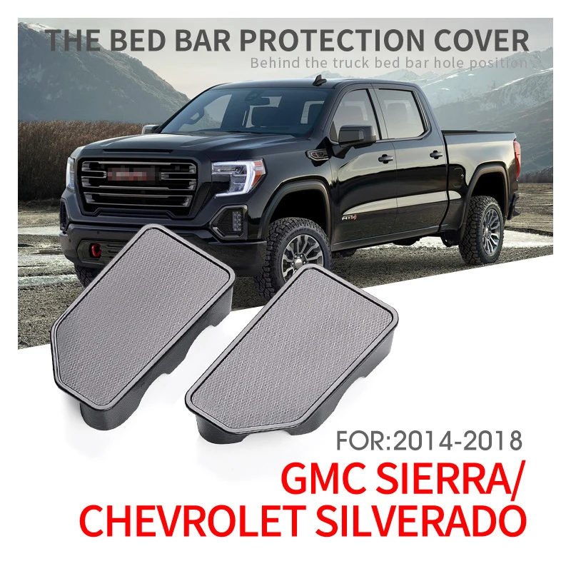 For Chevrolet Silverado 1500 2500 2500HD 3500 GMC Sierra 2014~2018 2015 2016 Truck Bed Rail Stake Pocket Cover Caps Accessories