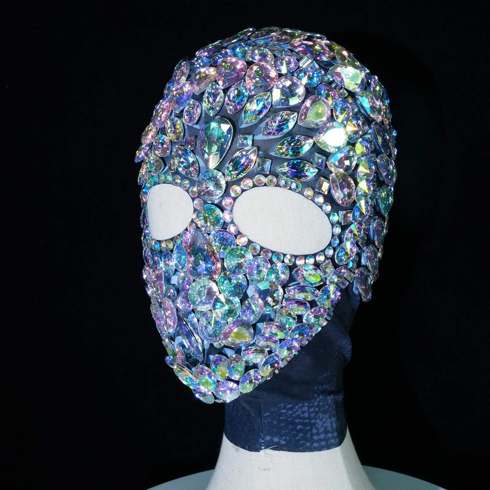 لامعة الرجال أغطية الرأس حفلة حجر الراين عيد الميلاد ملهى ليلي Dj ملثمين المغني كريستال قبعة المرحلة اكسسوارات الأداء الديكور