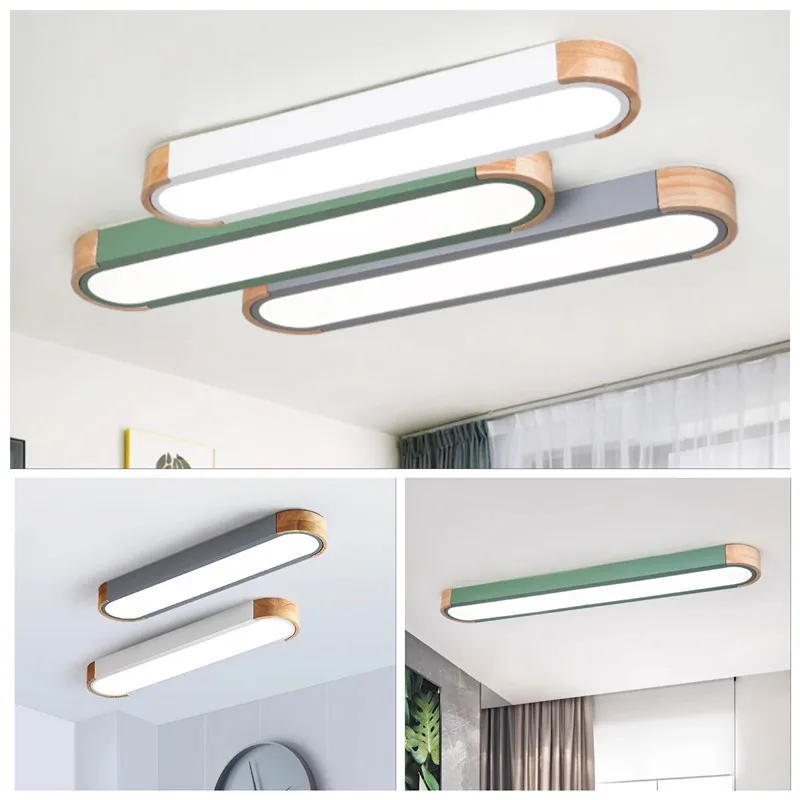 

LED Ceiling Light Foyer Aisle Balcony Ceiling Light Living Room Bedroom Entrance Corridor Kitchen Wooden Ceiling Light Dimmable