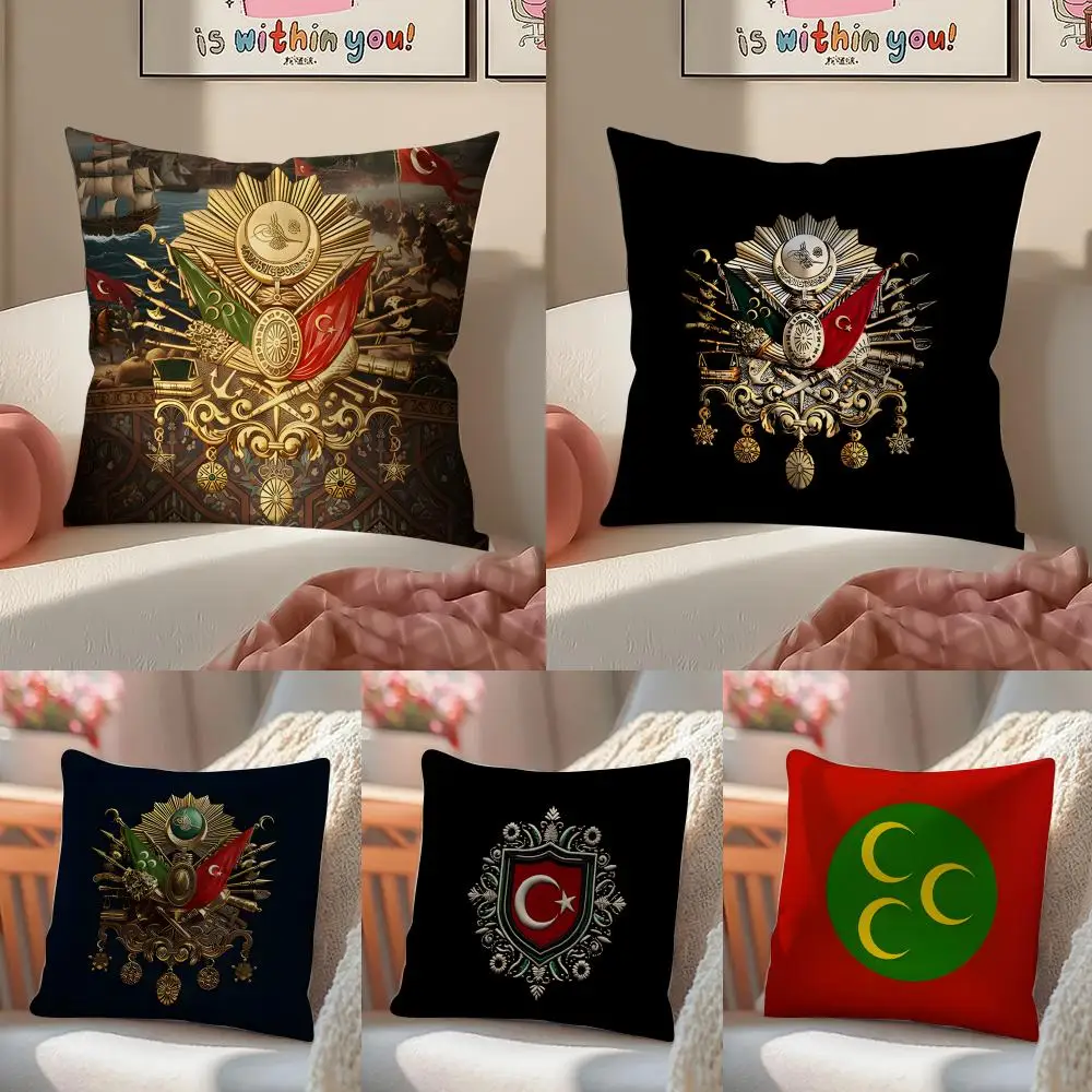 

Наволочка с историческим гербом Османской империи, короткая плюшевая наволочка на подушку с невидимой молнией, наволочка для дивана.