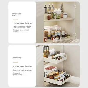 Neuer Küchenlagerregal mit Auszugstreichküchenschublade Schiebetwegen Aufbewahrungsschale Aufbewahrungsbox Lagerregal Organisieren 12 Hauptverkaufsinhaber mit Unterstützung - №5