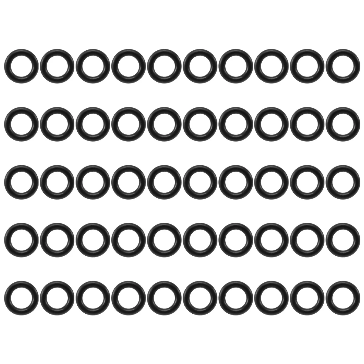 ยางไนไตรล์สีดำวงแหวนซีลโอริล50ชิ้นขนาด12มม. X 2,5มม. x 7มม.