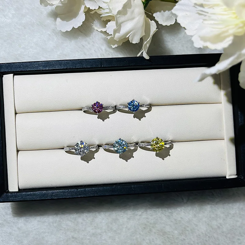 Joyce Kelly 1 CT Blau Grün Moissanit Ring Für Frauen Solide 925 Sterling Silber Braut Weibliche Verlobung Hochzeit Luxus Jewerly – Detail 7