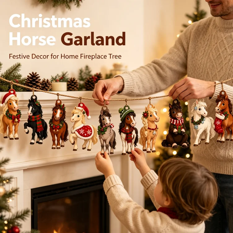 10 Pieces of Randomly Assorted Styles (a Set of 10 Pieces) 2D Flat Pony Pattern Christmas Tree Decorations Wooden Hangings, Adding to the Family Atmosphere, Are a Must-Have for Christmas and Halloween
