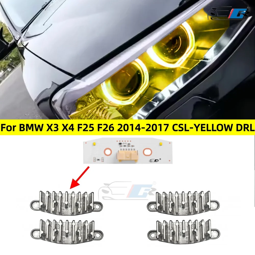 

1 pair Lemon Yellow Car Hernia DRL Chip Angel Eyes light headlights Ballast chip For BMW X3 X4 F25 F26 2014-2017 High and low