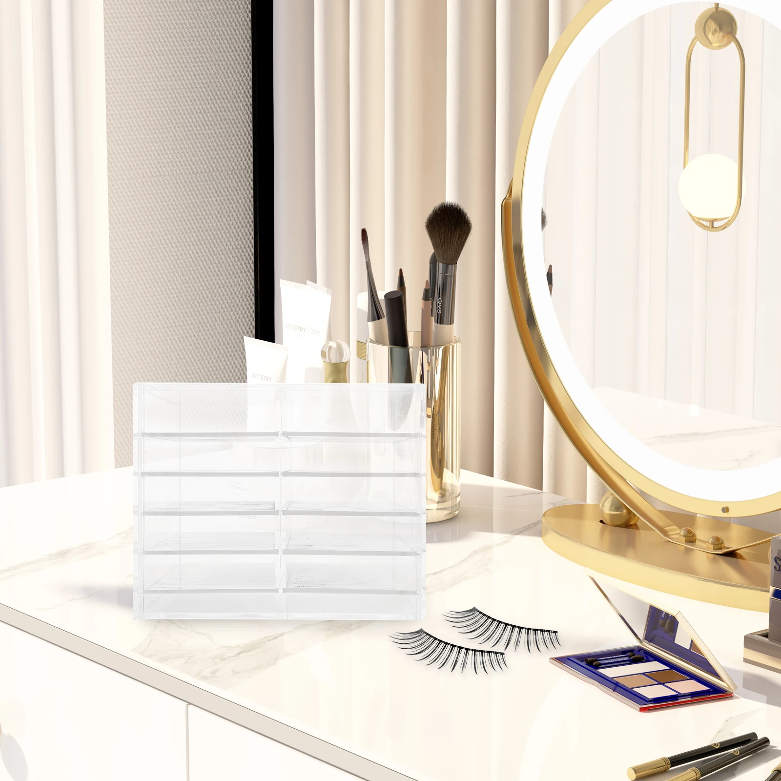 

Travel Case Transparent Acrylic False Eyelashes Storage Display Multi-layer Layers Miss Fake Makeup