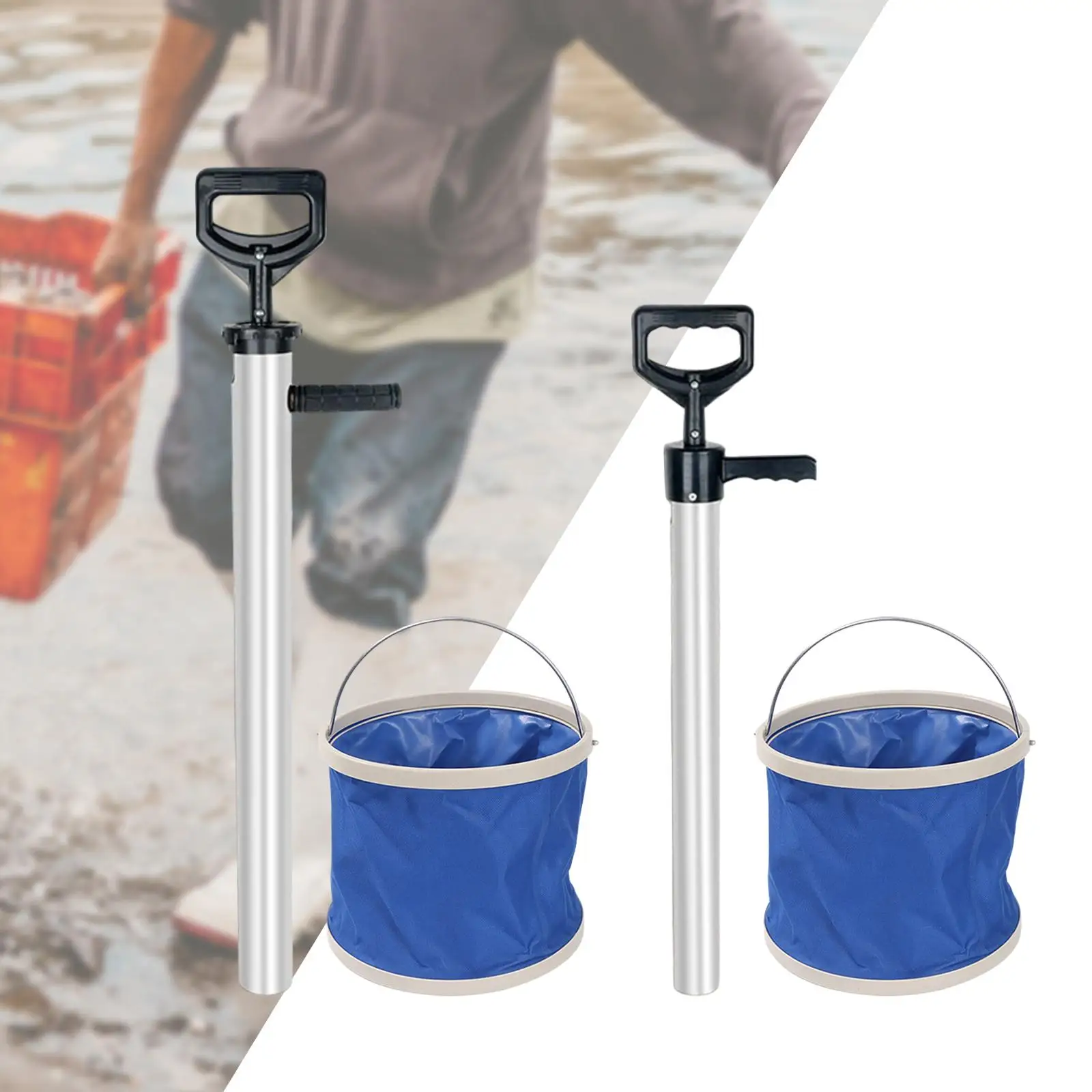 Shrimp Pump with Folding Bucket Sea Sausages Pumping Seafood Catching Device