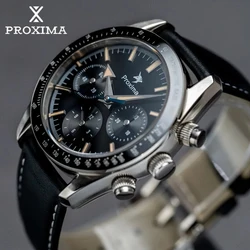 Proxima PX1692 Men Sports Watch 40mm Seagull ST1902 Manual Mechanical 10Bar Sapphire Chronograph Retro Luxury Mеханические часы