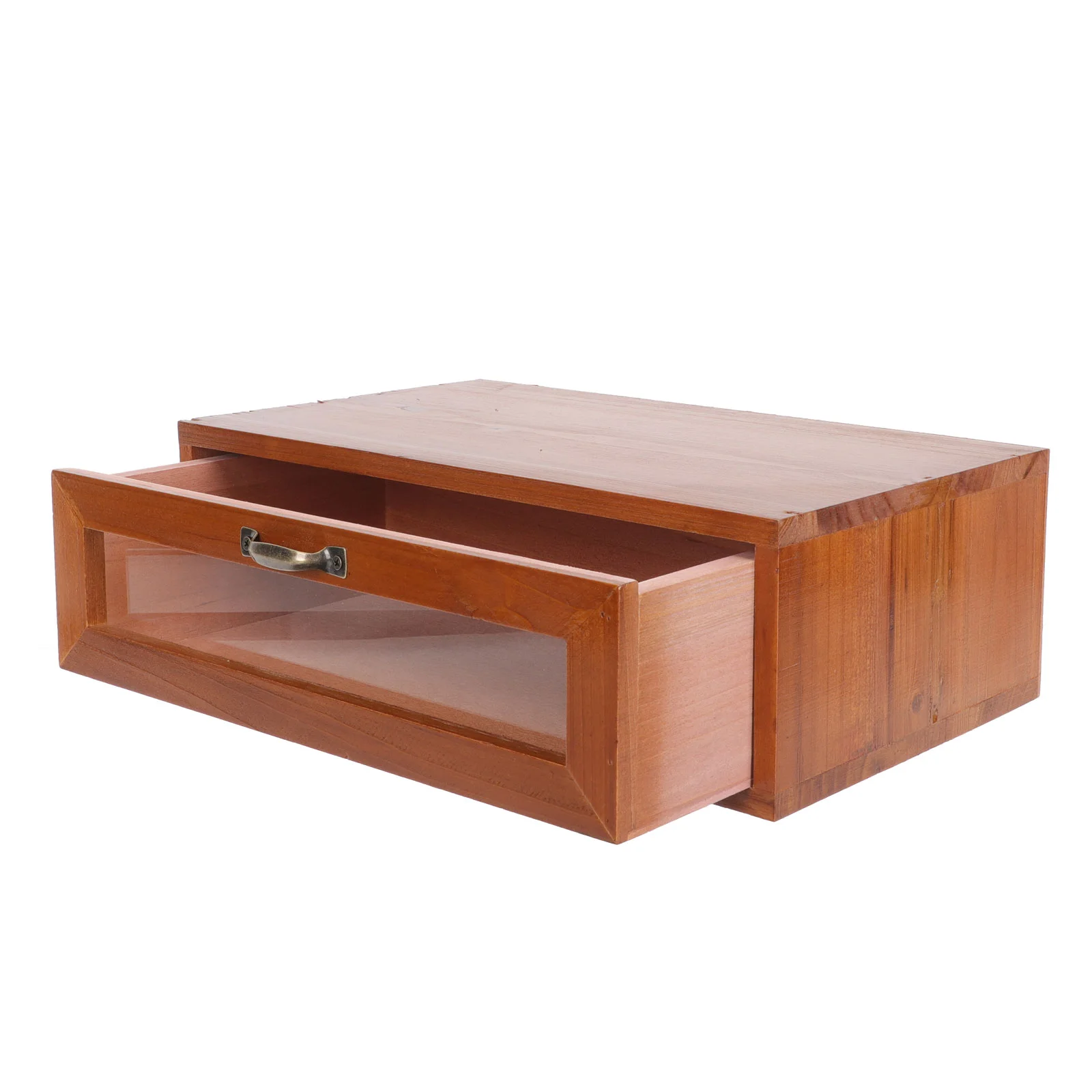 Storage Vintage Drawer Desk Monitor Stand Computer with Wood Riser Shelf Organizers