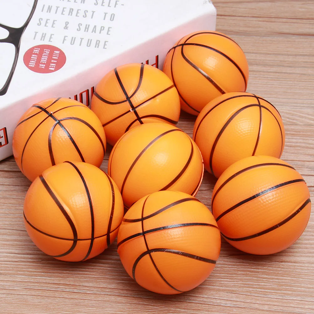 8 pezzi di palline in spugna da basket, giocattoli relax, palline antistress in PU per bambini, palline da basket in schiuma