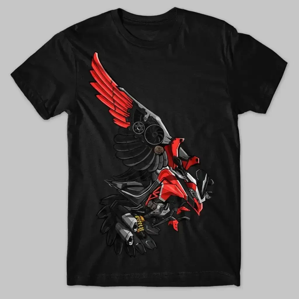 Mechanical Animal CROW Multistrada Motorcycle T-Shirt 100% Cotton O-Neck Summer Short Sleeve Casual Mens T-shirt Size S-3XL 2024