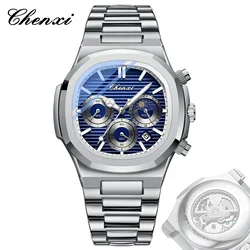 Fashion Chenxi 0092 Men's Imitation Quartz Transparent Multifunctional Business Chronograph Calendar Luminous Waterproof Watches