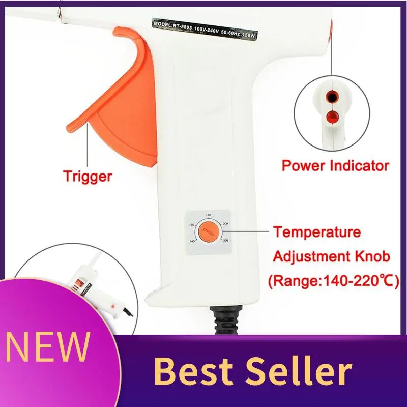 Hot Melt Glue Tool With 11Mm Hot Melt Glue Thermal Glue Tool With Stand Home School DIY Tool Durable Easy Install EU Plug