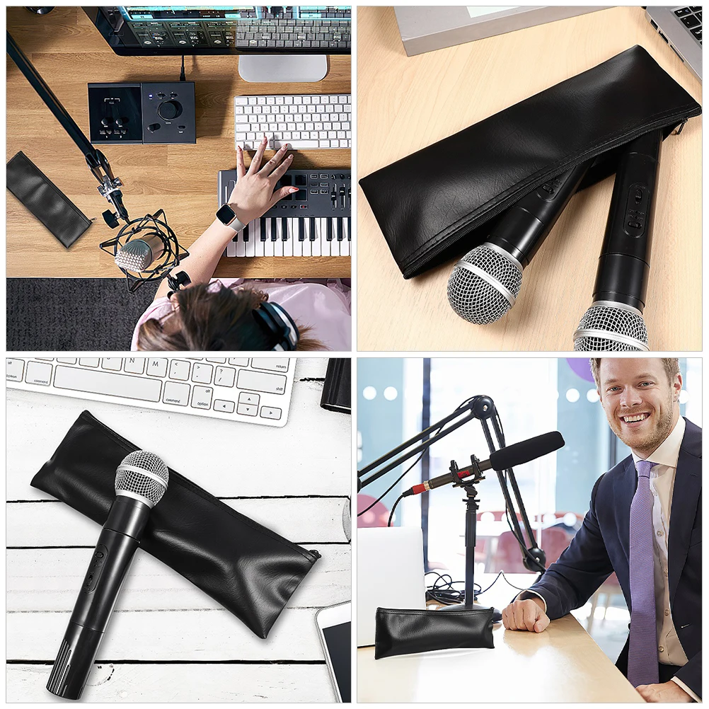 3Pcs Microphone Case Zipper Closure Portable Lightweight Protector for Travel Outdoor Performance Dust Shock Scratch