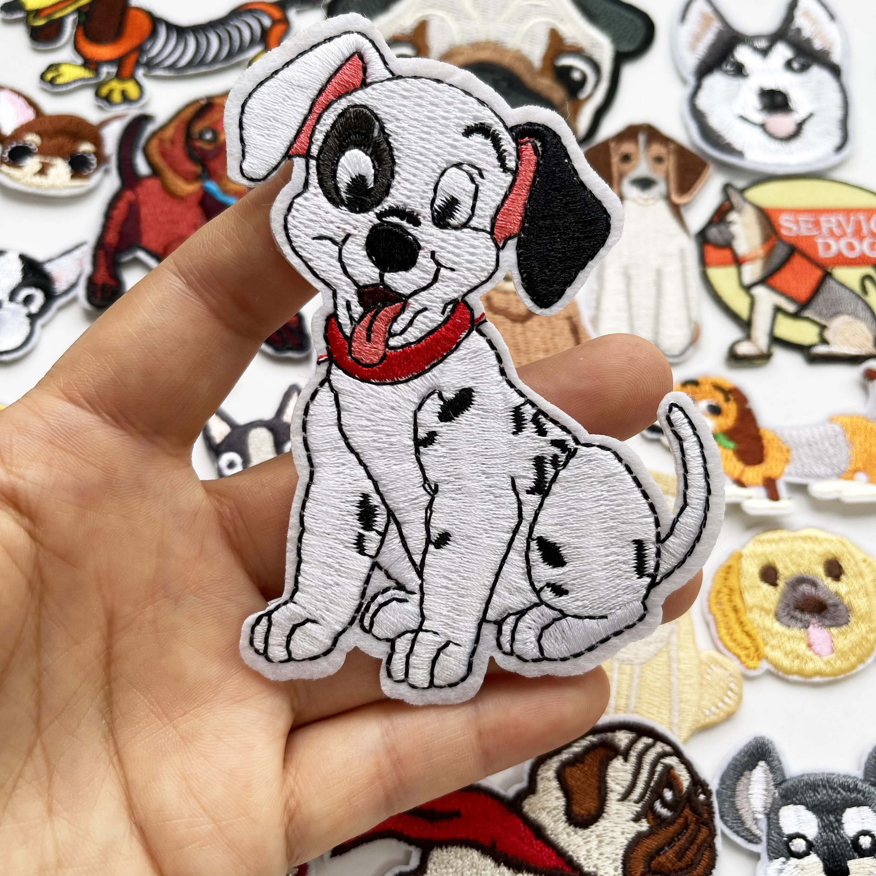 Cartoon/Dog Patches For Clothing Fox Husky Claw Pug Embroidered patch Thermoadhesive Iron on patches for Jacket DIY Sew Stickers
