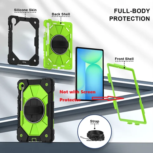 Imagen 2 del producto Con funda con soporte para bolígrafo para Samsung Galaxy Tab S10 Lite FE 10,9 ""funda a prueba de golpes Galaxy S9 FE 10,9 11"" correa de hombro con rotación de 360