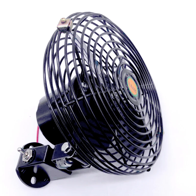 Black metal Excavator Accessories 6inch 8inch 24V Cooling Fan With Bolt Ventilation Auto Fan