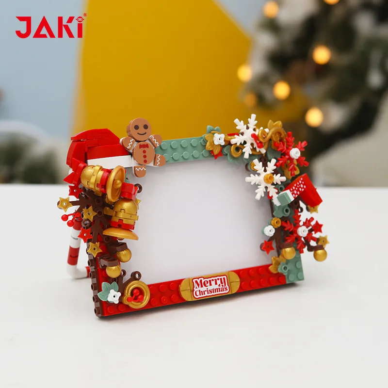 Pinlepai Jaki Santa Photo Frame Blocks Block Christmas Bricks Framebuilding Picture Brick Decoration Building Sets Children Gift