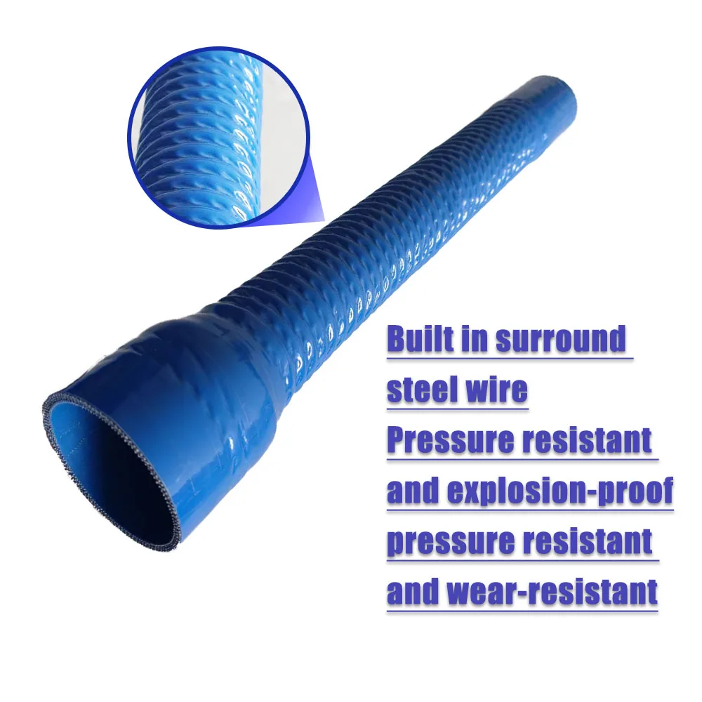 Blue variable diameter steel wire corrugated tube silicone hose intercooler connecting pipe，intake pipe，water pipe