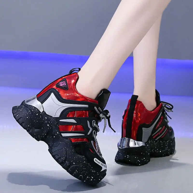 2025 نساء خريف شتاء أحذية رياضية كاجوال كعب مخفي نعل سميك منصة متعددة الاستخدامات أحذية أبي #3