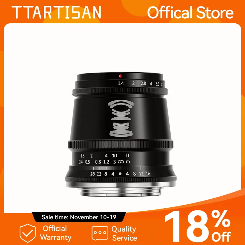 Szerokokątny obiektyw TTArtisan 17mm F1.4 do Sony E Mount Fujifilm XT3 XA7 XE Canon M Leica L Nikon Z Panasonic Olympus M43