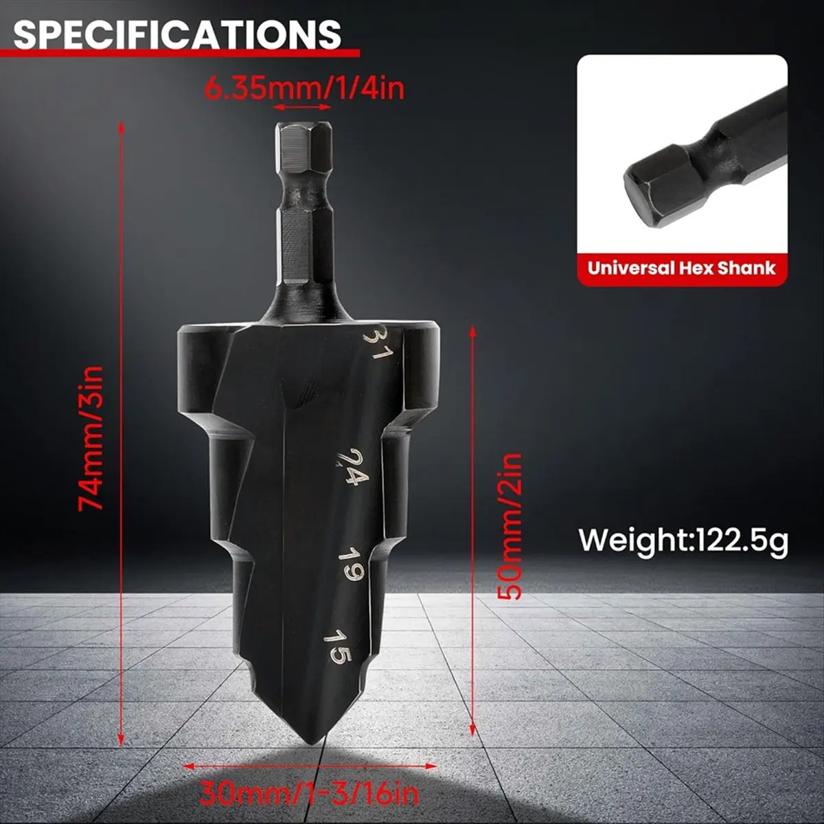 Reliable- 3-in-1 PPR Lifting Stepped Drill Bit Reamer Drill Set for 15 to 31mm Pipes - 1/4 Hex Shank Quick Change Tool Kit 2PCS