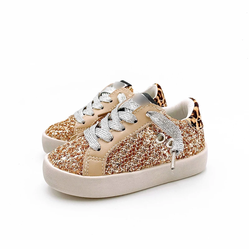 Gold Boys Girls Casual Shoes CCDB Brand leopard print Children\'s Sport Shoes Designer Toddle Kids Star Sneaker Fashion 2024