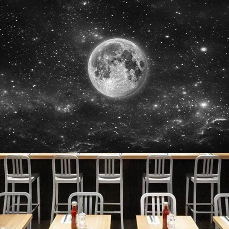 Customized products 3D Star sky moon earth decorative wallpaper children's room toy room bedroom mural sofa TV background wall