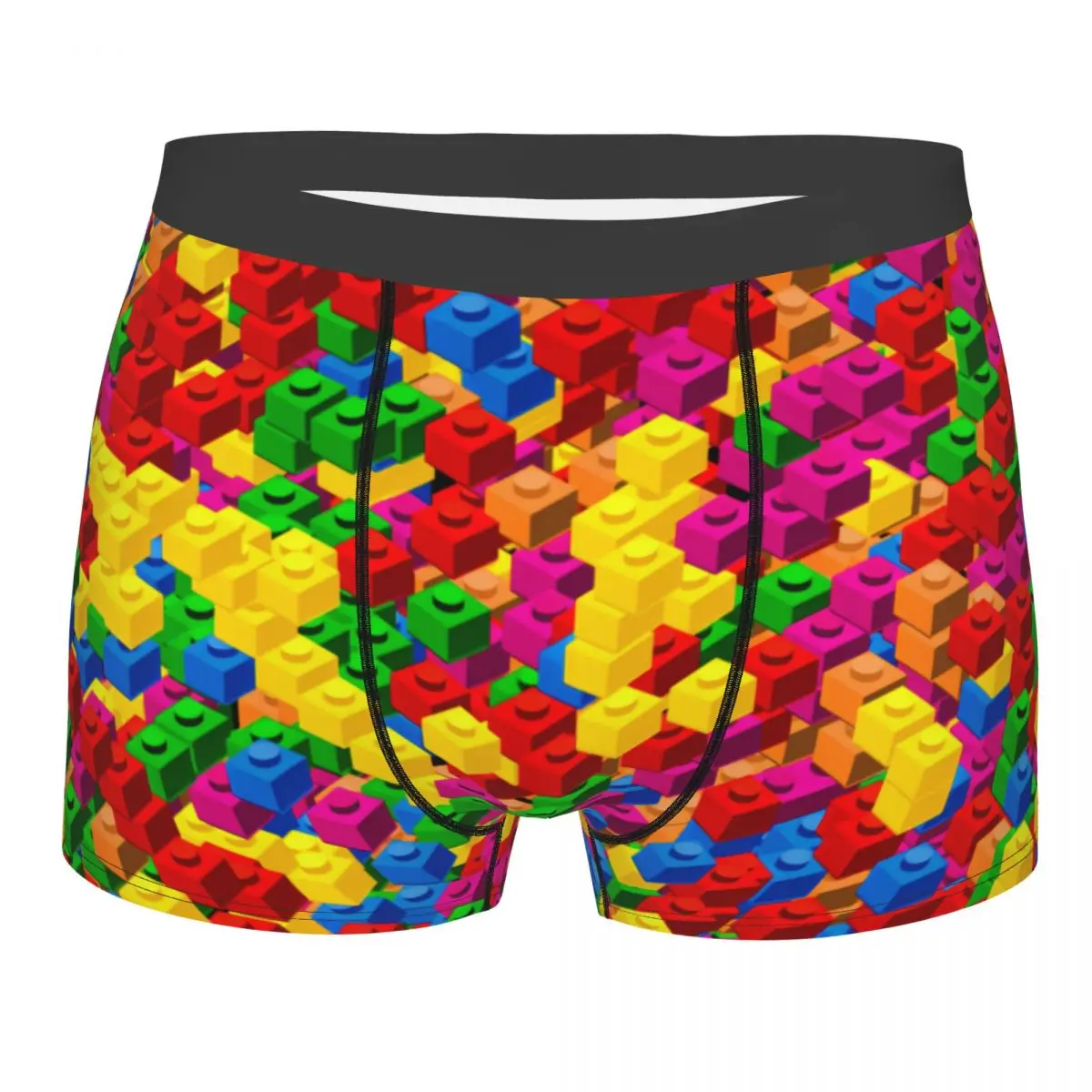 

Custom Male Fashion Scattered Building Blocks Pattern Underwear Boxer Briefs Men Breathable Shorts Panties Underpants