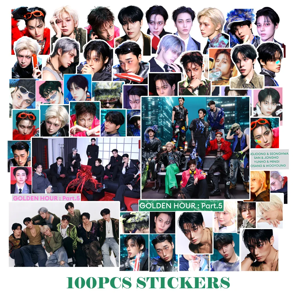 Sticker Luggage Decorative - 100 Adesivi K-pop Boy Group GOLDEN