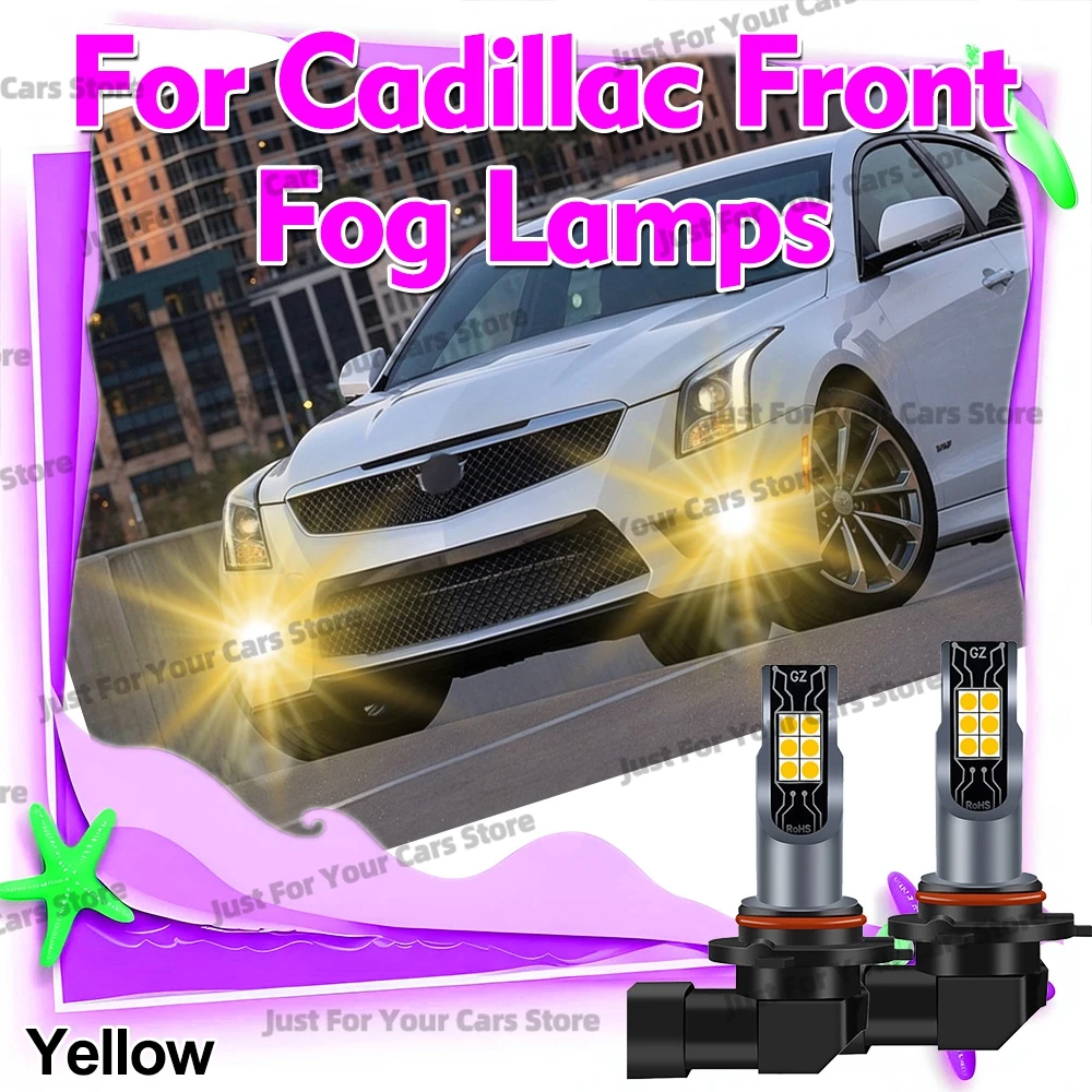 2Pcs LED Fog Light Bulb H10 9145 9045 Yellow Lamps 3000K For Cadillac Escalade EXT ESV 2008-2014 CTS 2003-2007 XLR SRX 2004-2016