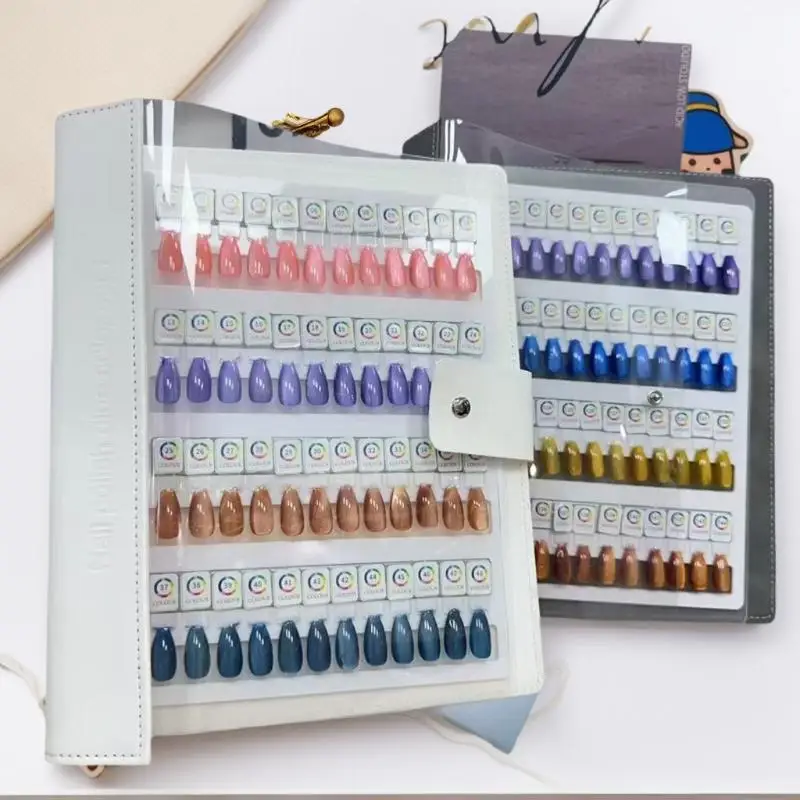 48/96/144/192 색상 자석 팁 네일 아트 샘플 북 매니큐어 색상 테스트 보관 북 대형 아크릴 작품 디스플레이 색상 카드