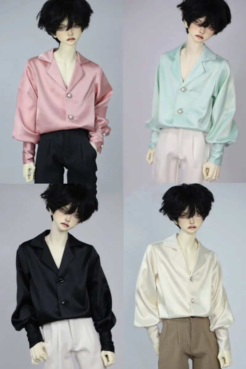 

1/3 1/4 Uncle ID75 BJD Doll clothes Fashion doll with daily suit collar long-sleeved shirt DIY dress doll accessories