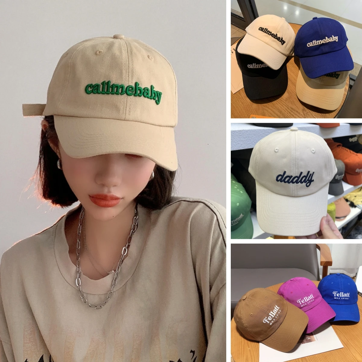 

Cotton Snapback Hats for Men Women Letter Call Me Baby Embroidery Casquette Baseball Cap Summer Sun Visor Hat Adjustable Dad Hat