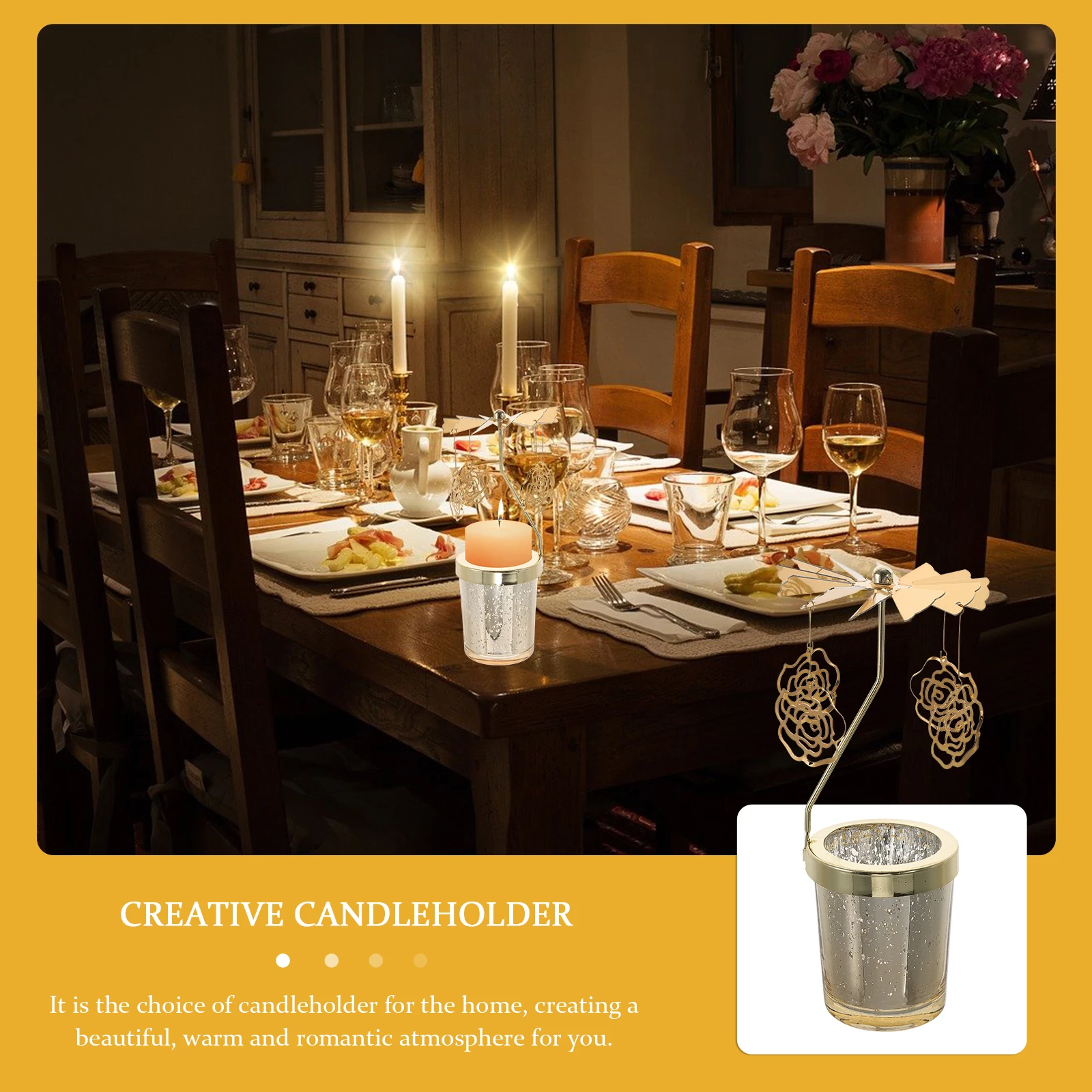 

Rotating Candlestick Holder Household Candleholders Jesus Aromatherapy Iron Home Decor Novel Banquet Metal