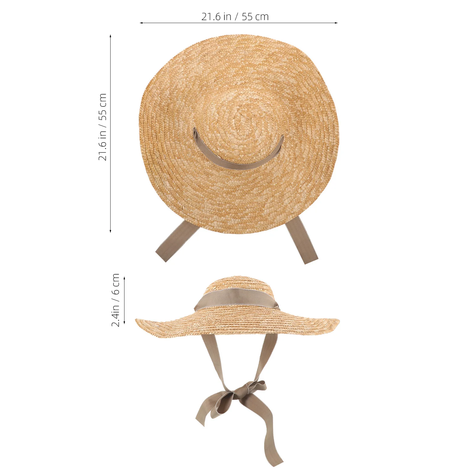 

Straw Beach Wide Brim Hat Wide Brim Hat Women Beach Hats Ladies UV Protection Deep Khaki Outdoor Use