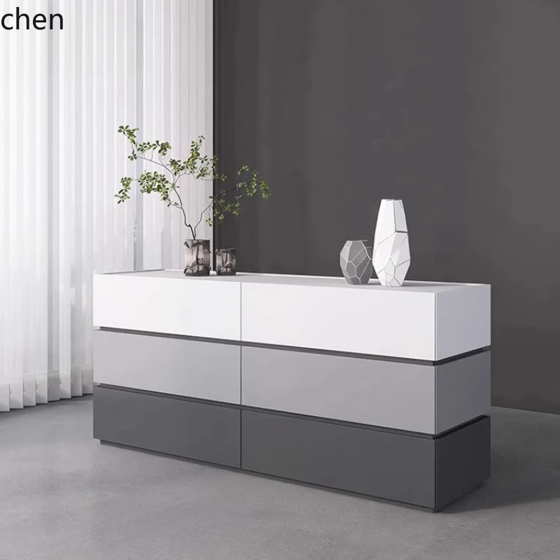 

ZML solid wood locker minimalist living room bedroom multi-functional advanced six-bucket storage cabinet