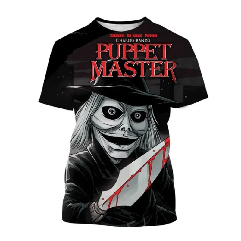 Fashion Men Clothing Horror Movie Puppet Master 3D Print T-shirt Personalized Hip Hop Harajuku Street Unisex Oversized T Shirt