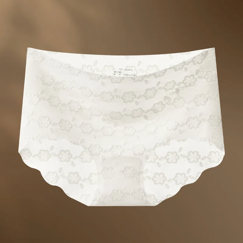 Pure Desire Style Lace Jacquard Underwear Women's Summer One Piece Invisible Pants Sexy, Breathable, High Elasticity, Comfortabl