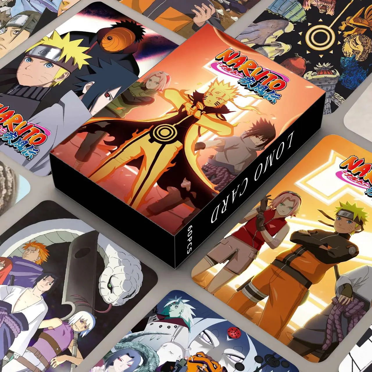 Uzumaki Naruto Card Collection Hatake Kakashi LOMO Cards Anime Peripherals Greeting Cards Bookmarks Double-sided 60 Small Cards