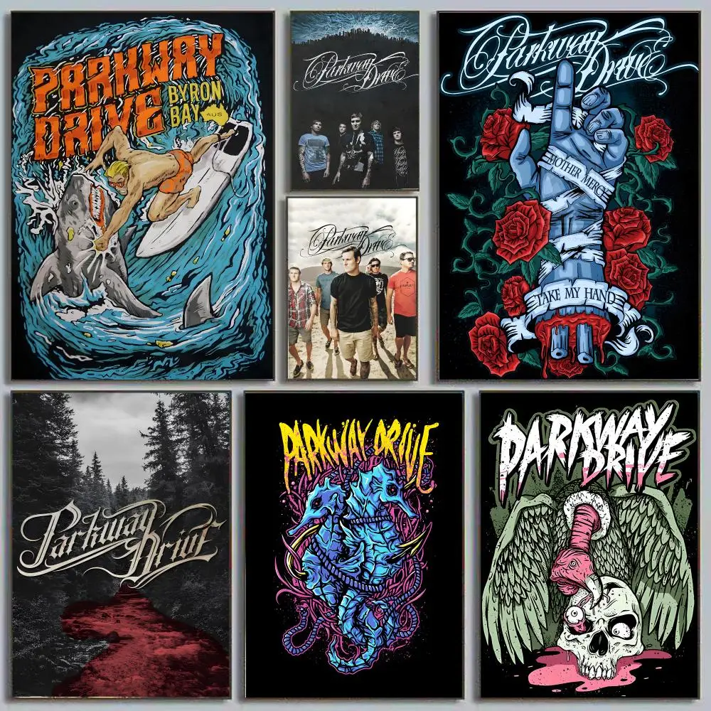 Parkway Drive Metal Band Painting Calligraphy Poster Eco-Friendly Decor Frameless Canvas