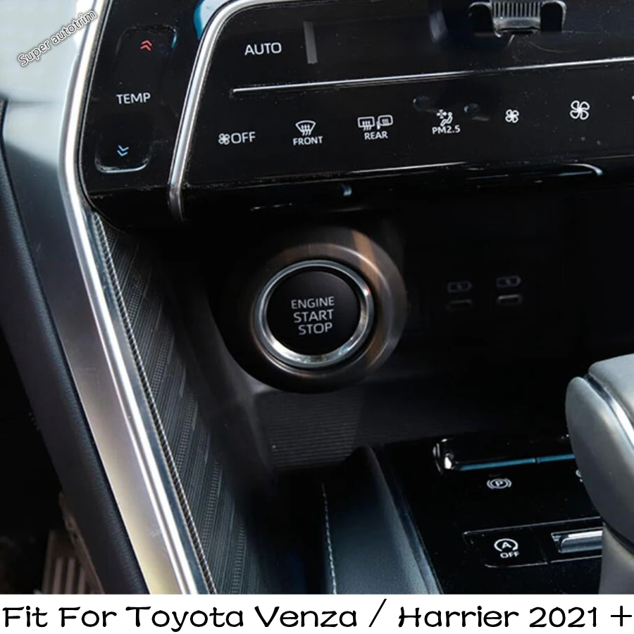 

Start Stop Engine Push Switch Button Ignition Ring Cover Trim For Toyota Venza / Harrier 2021 - 2024 Carbon Fiber Accessories
