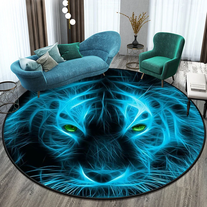 Tiger Round Carpet floor mat Living Room rug Prayer Mat Area Rug Children\'s  Decoration Gift Bathroom Floor  Home Decor
