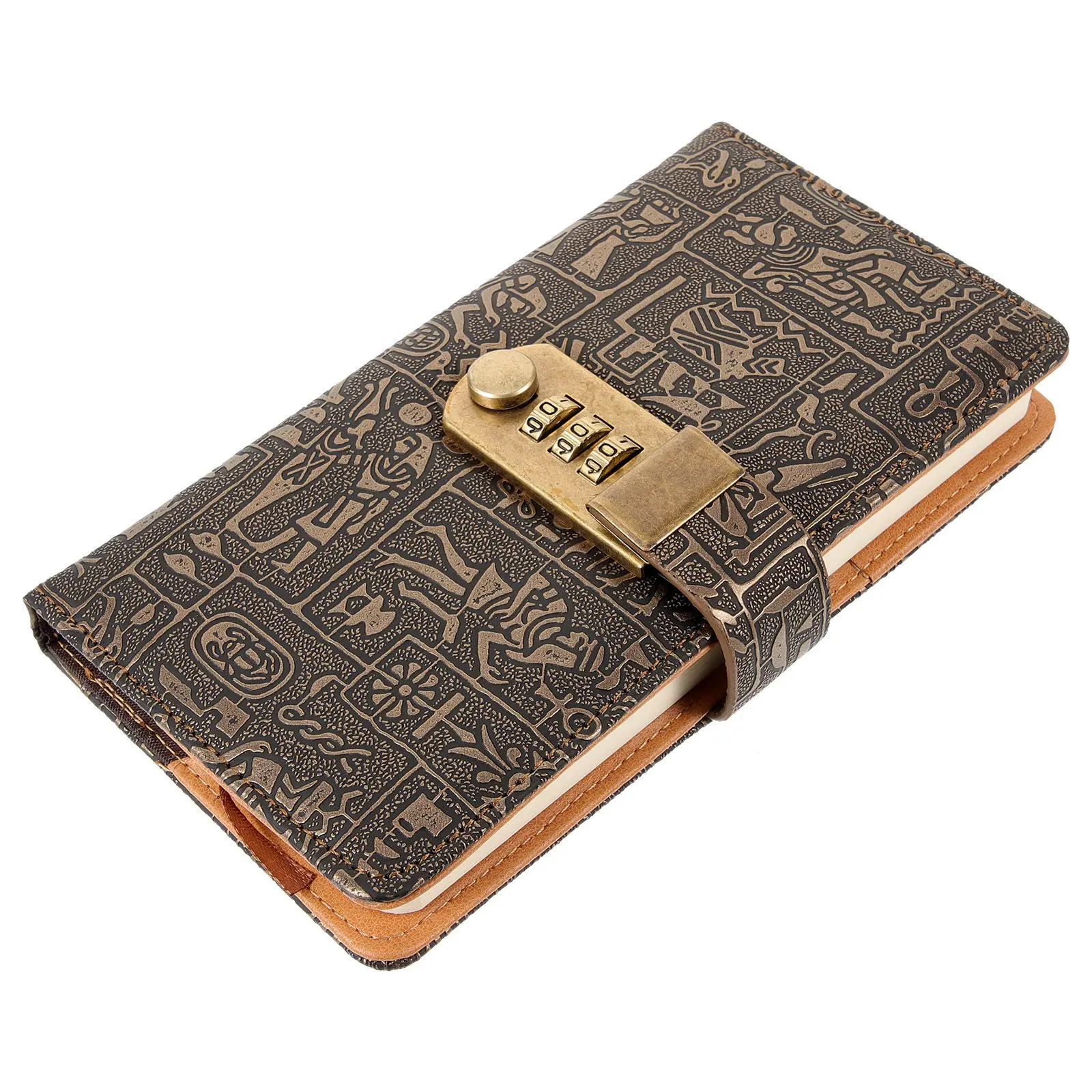 Retro Notebook Imitation Design Lockable Business Notebook Suitable for Students Office Conference Travel Planning
