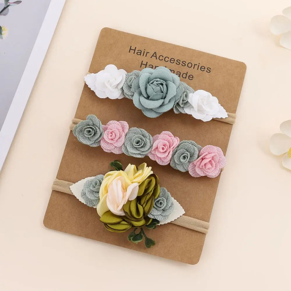 3pcs Baby Girl Headband set Cute Baby Elastic Hair Band Newborn Head Flower Toddler Headband Headwear Kids Accessories