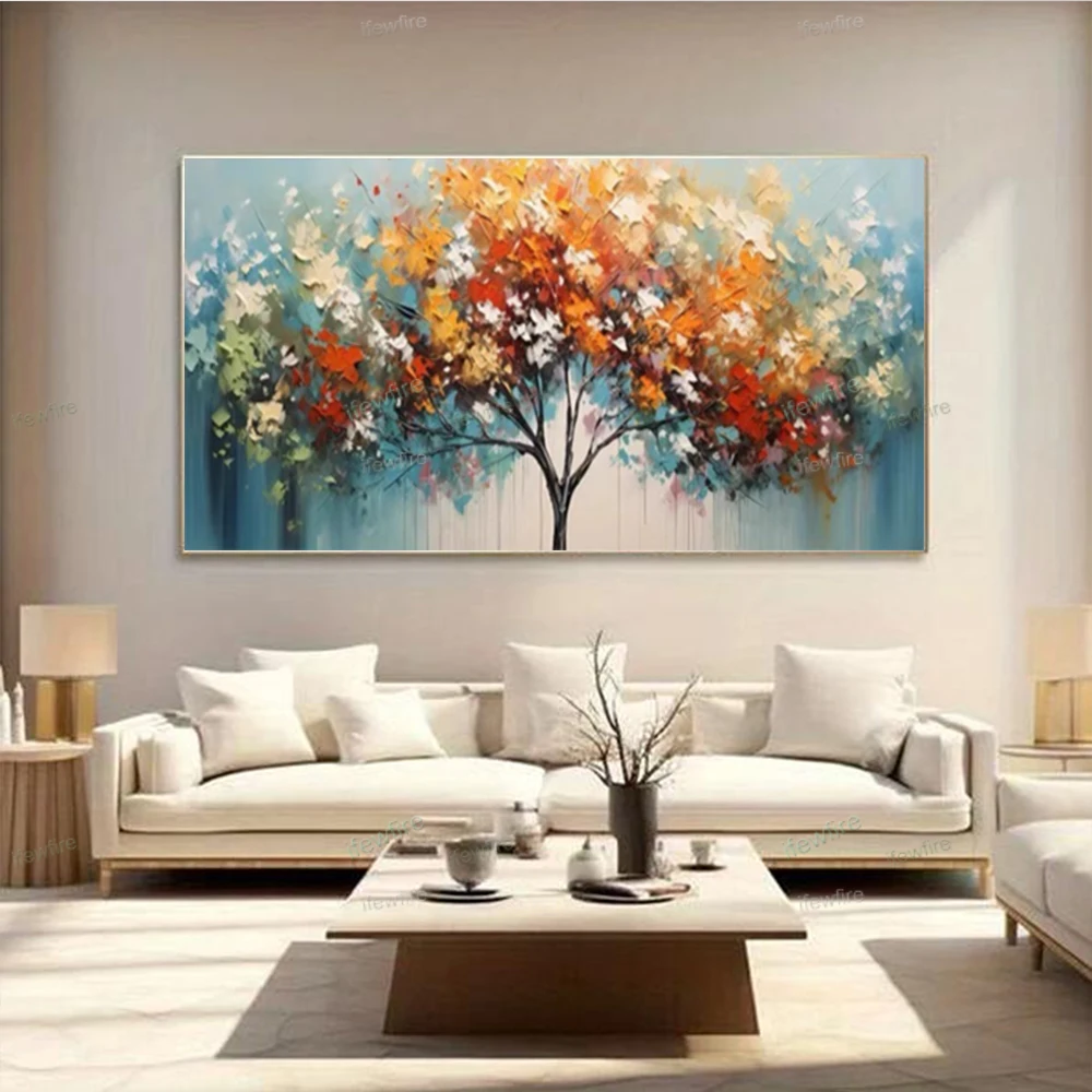 Venda quente pintados à mão pintura a óleo abstrata sobre tela imagem colorida da arte da parede para sala de estar decoração cartaz quadros varanda