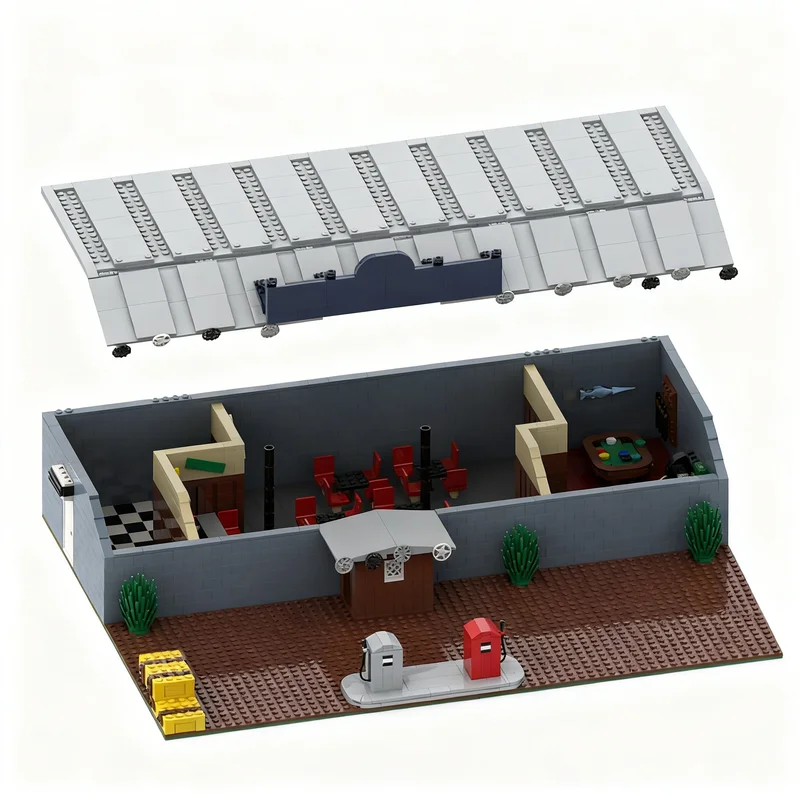 2052pcs MOC Boar's Nest - The Dukes Hazzard City Model Building Blocks Birthday Brick Craft DIY Display Assemble Collection
