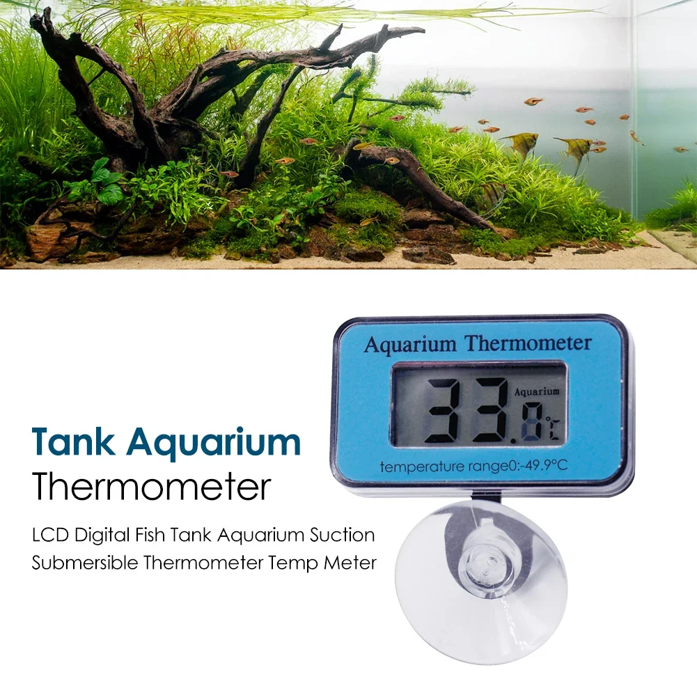 LCD Digital Aquarium Thermometer Fish Tank Submersible Water Temperature Meter -50 to +70℃ Waterproof Temperature Measure Meter