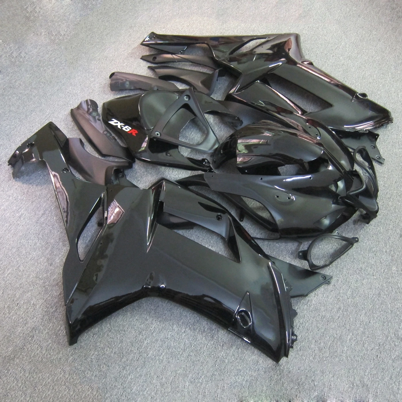 Style New ABS Fairings Kit Fit For Kawasaki Ninja ZX-6R ZX6R 636 2007 2008 07 08 Bodywork Set Black view 2